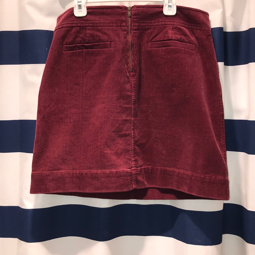 Maroon Corduroy Miniskirt